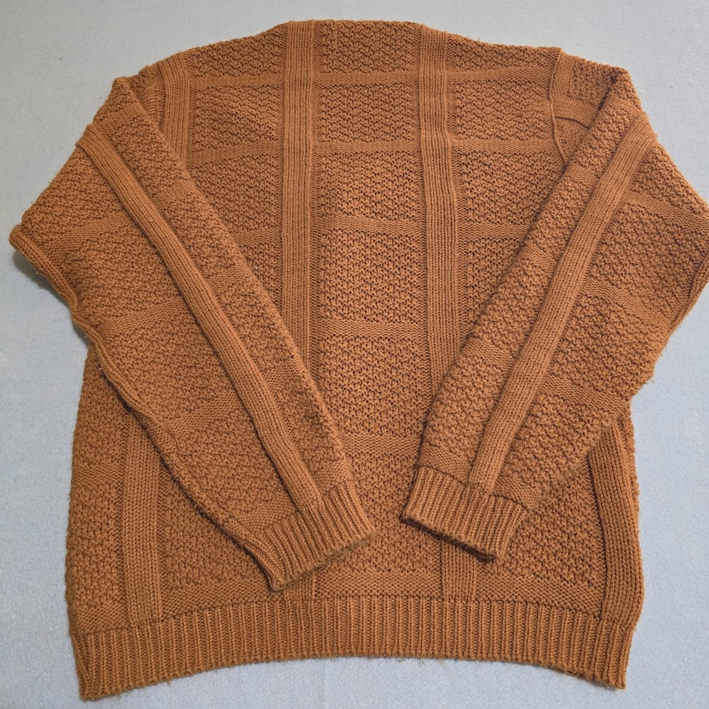 Heritage Sportswear Mens XL Orange Cardigan Sweater Vintage Orlon Acrylic Knit - Picture 6 of 9